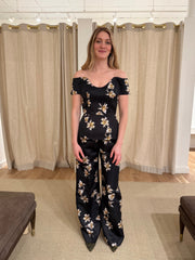 Souline Top - Festive Lilies - Black & Yellow