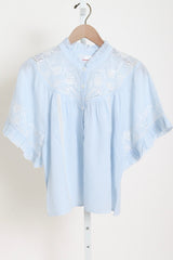 Mae Shirt - Blue White Stripe