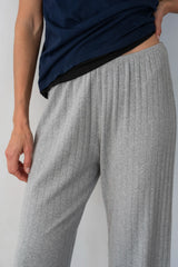 The Pointelle Simple Crop Pant - Heather Grey