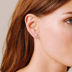 Scattered Diamond Posts - 14K Yellow Gold