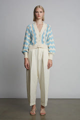 Luna Cardi - Ivory / Sky Blue