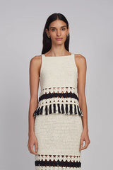 Zelda Tank - Ivory / Black