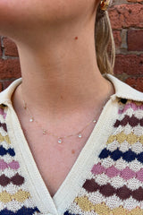 Palerme White Sapphire Necklace - 9K Gold