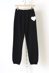 Heart Sweatpants - Black / White