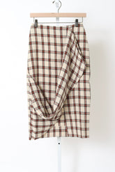 Draped Check Shirt - Red Table Check