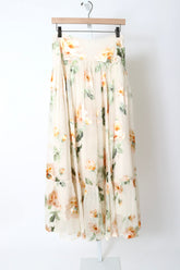 Carousel Burnout Midi Skirt - Cream Rose