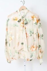 Carousel Burnout Blouse - Cream Rose