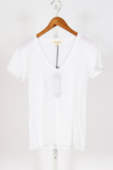 Carol V-Neck Tee Shirt - White