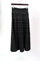 Fragmented Stripes Skirt - Black/Ivory