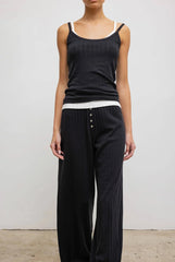 Pointelle Tank - Black