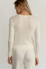 The Pointelle Long Sleeve - Creme