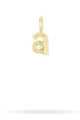Groovy Diamond Initial Mini Bead Charm - 14K Gold (By Special Order)