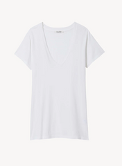 Carol V-Neck Tee Shirt - White