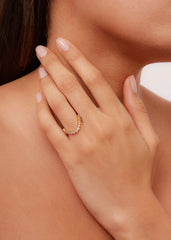 Alliance Vague Diamants - Or Jaune - Size 4-1/2