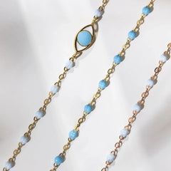 6.7" Classic Gigi Bracelet - Turquoise + Yellow Gold
