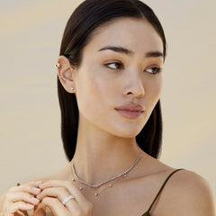 Diamond Cluster Half Riviera - 14K Yellow Gold (By Special Order)