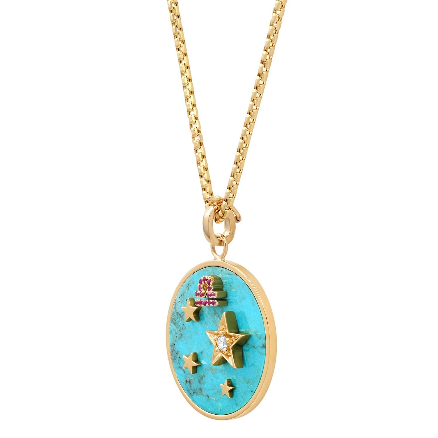 Large Turquoise Zodiac Necklace - (By Special Order)