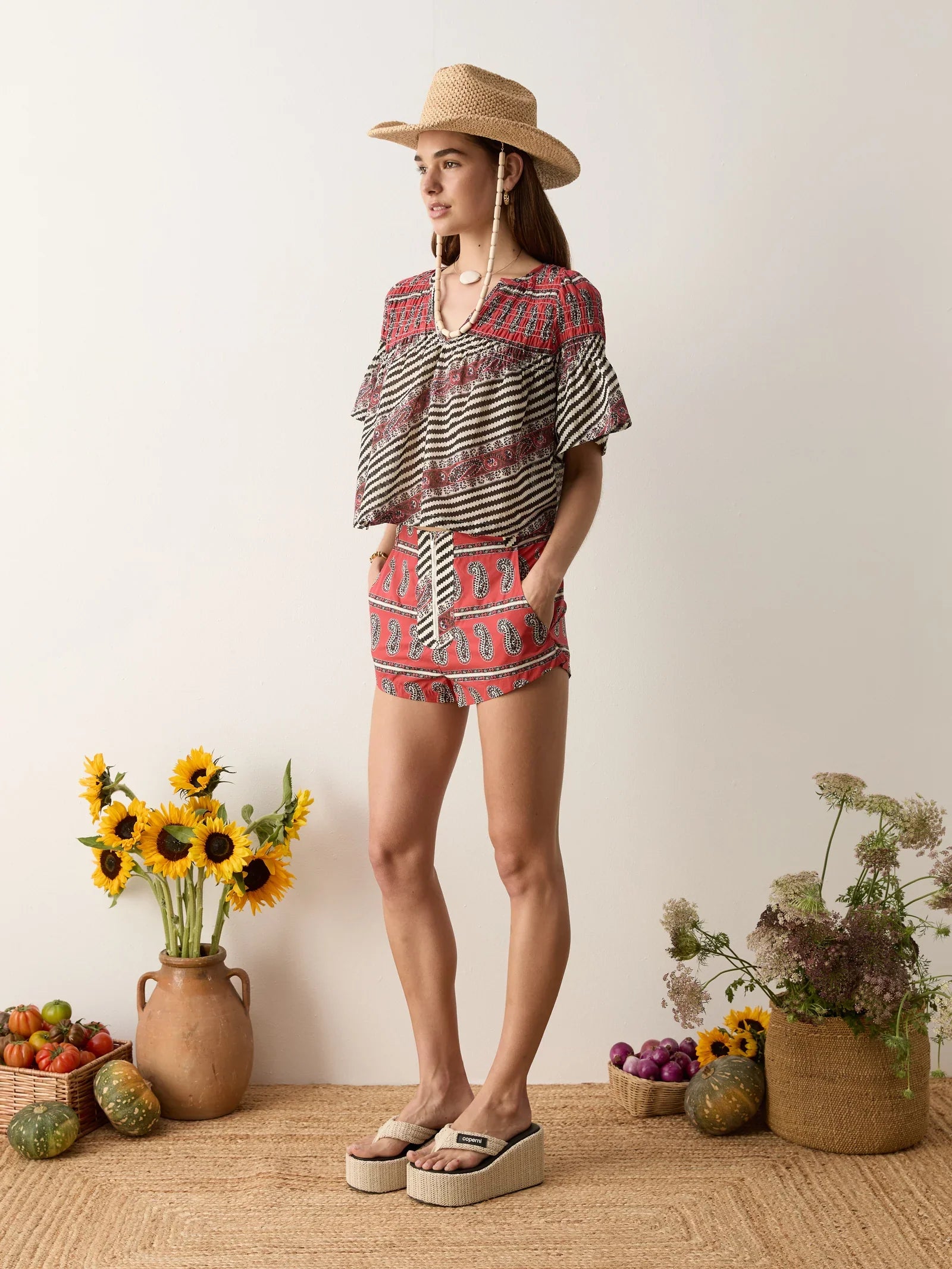 Marquee Fluted Blouse - Charcoal