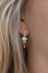 Moonstone Marquise & Diamonds Earrings