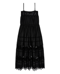 The Rosette Crochet Dress - Black