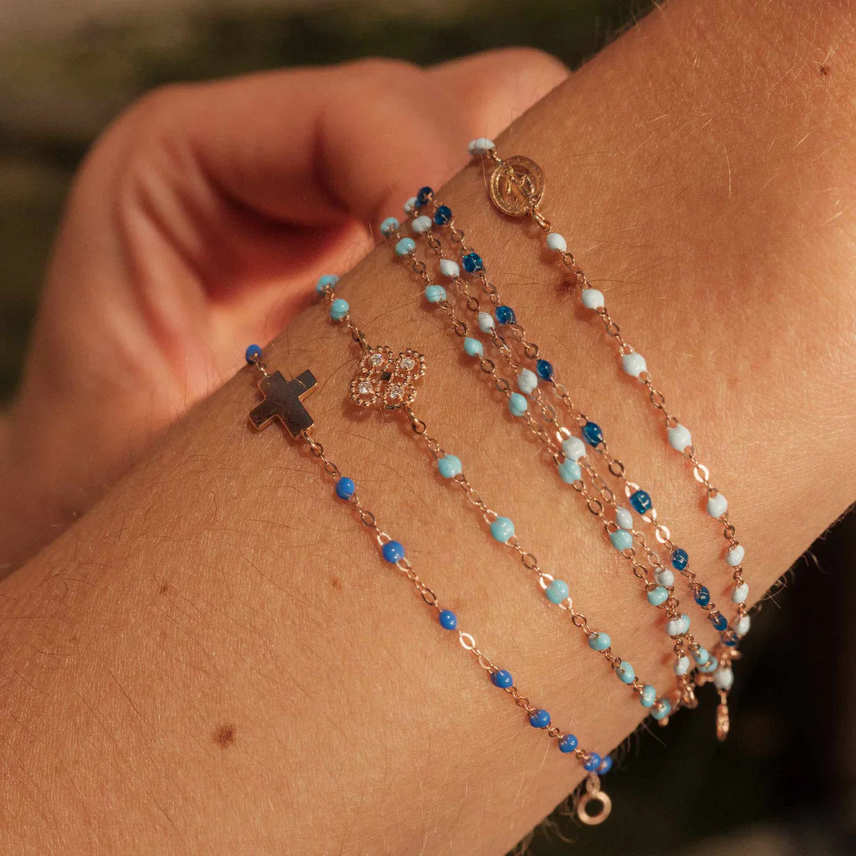 6.7" Classic Gigi Bracelet - Turquoise + Yellow Gold