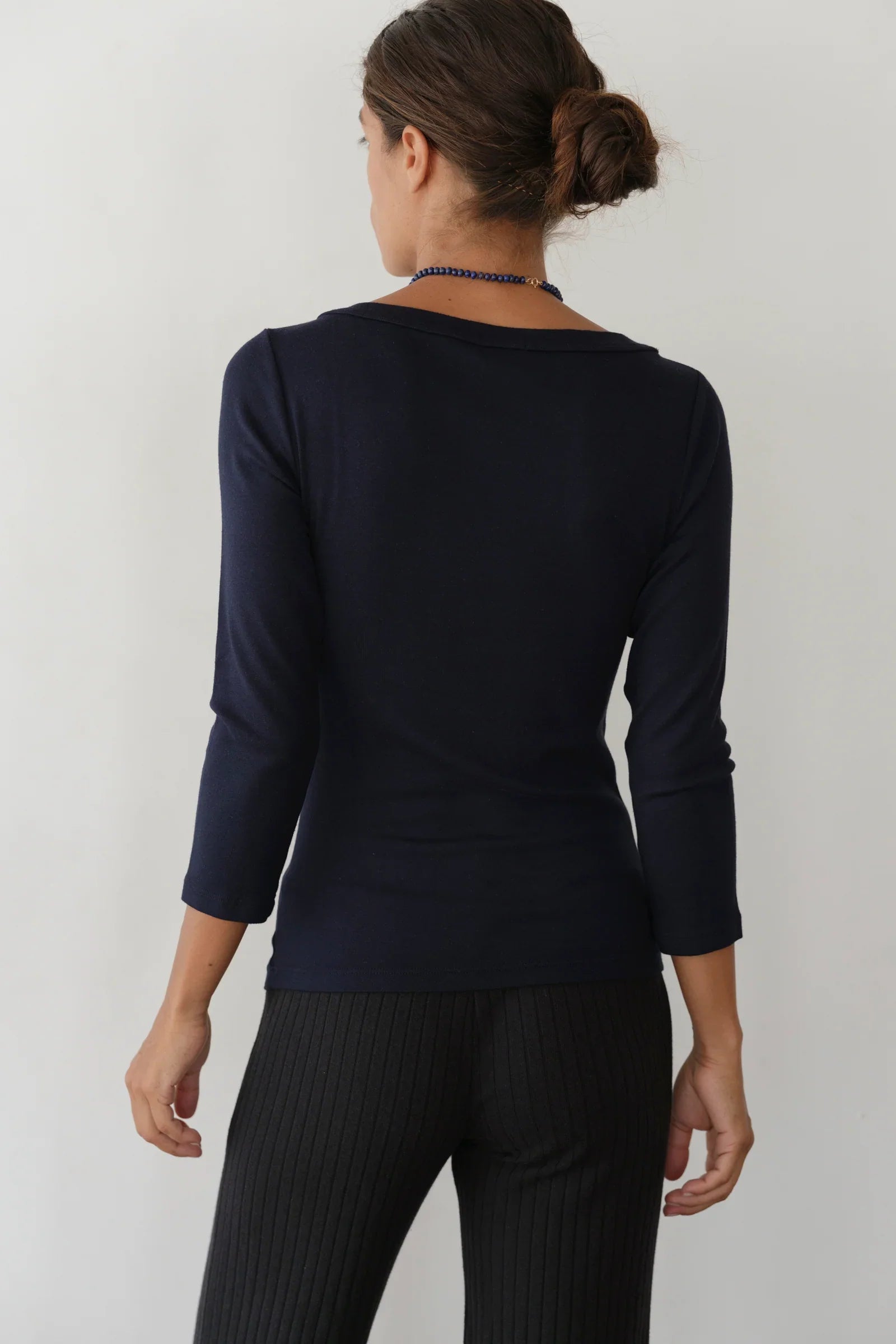 The Baby Rib Boat Neck - Navy