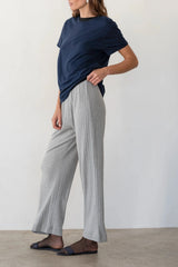 The Pointelle Simple Crop Pant - Heather Grey