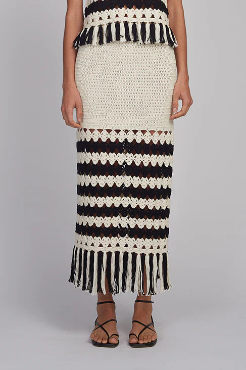 Tianna Skirt - Ivory / Black