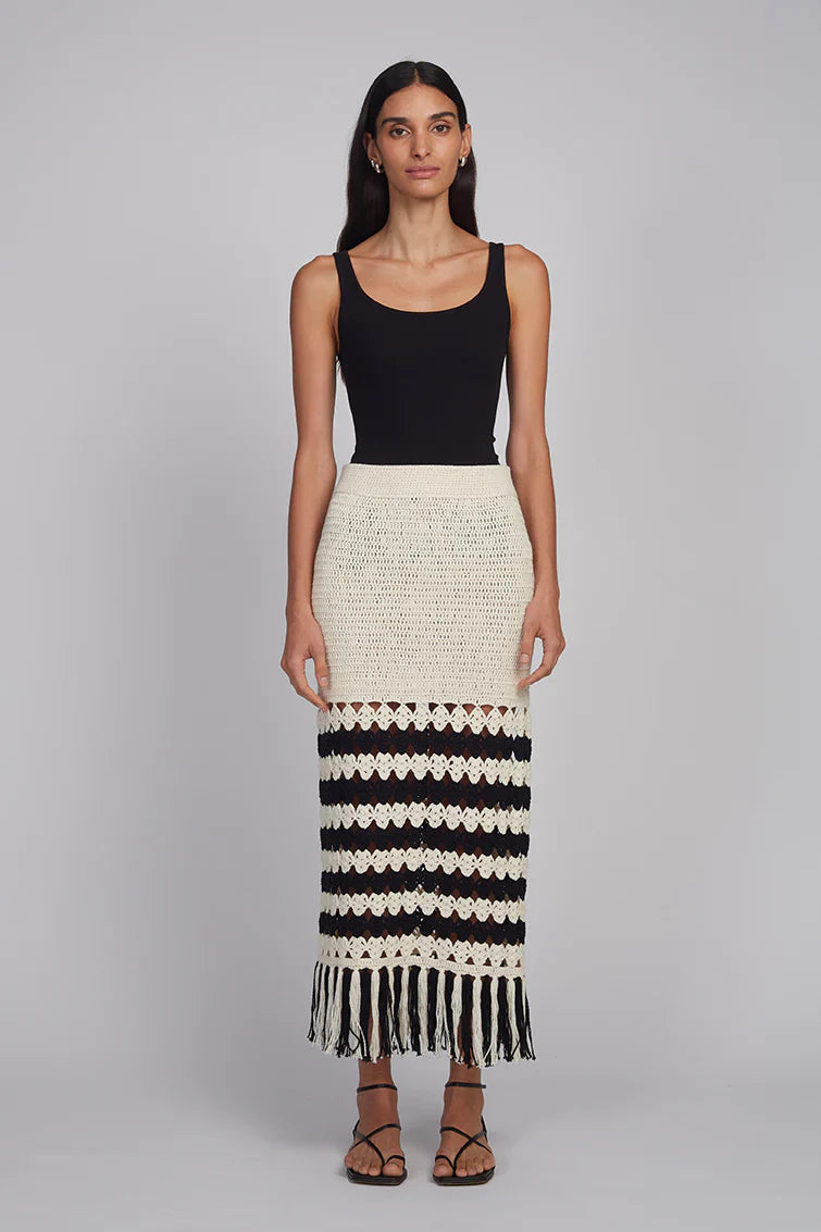 Tianna Skirt - Ivory / Black