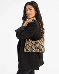 Flat Clutch w/ Tabs - Tan Desert Snake