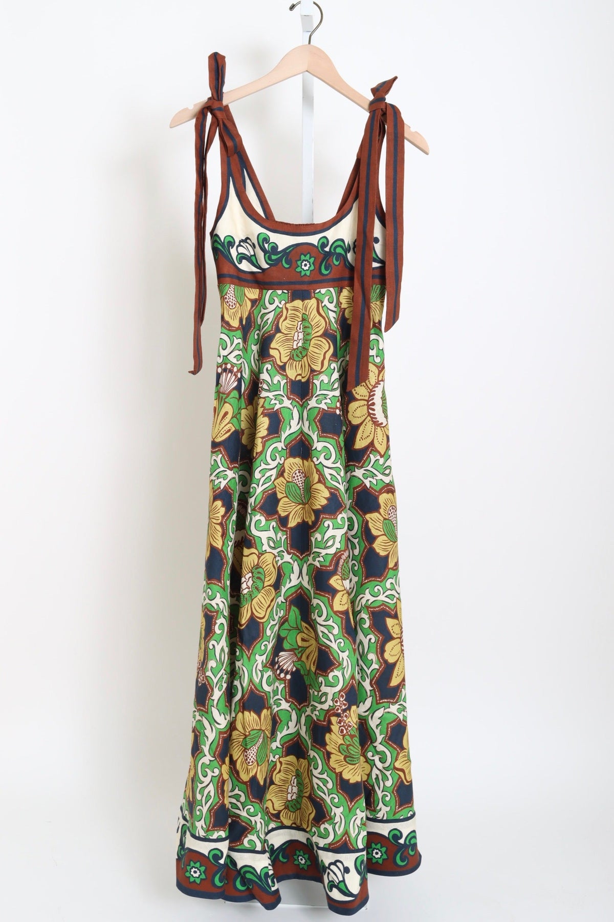 Liana Ballet Sundress - Green/Brown Multi