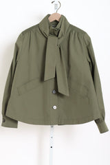 Rainproof Twill Short Peacoat - Khaki