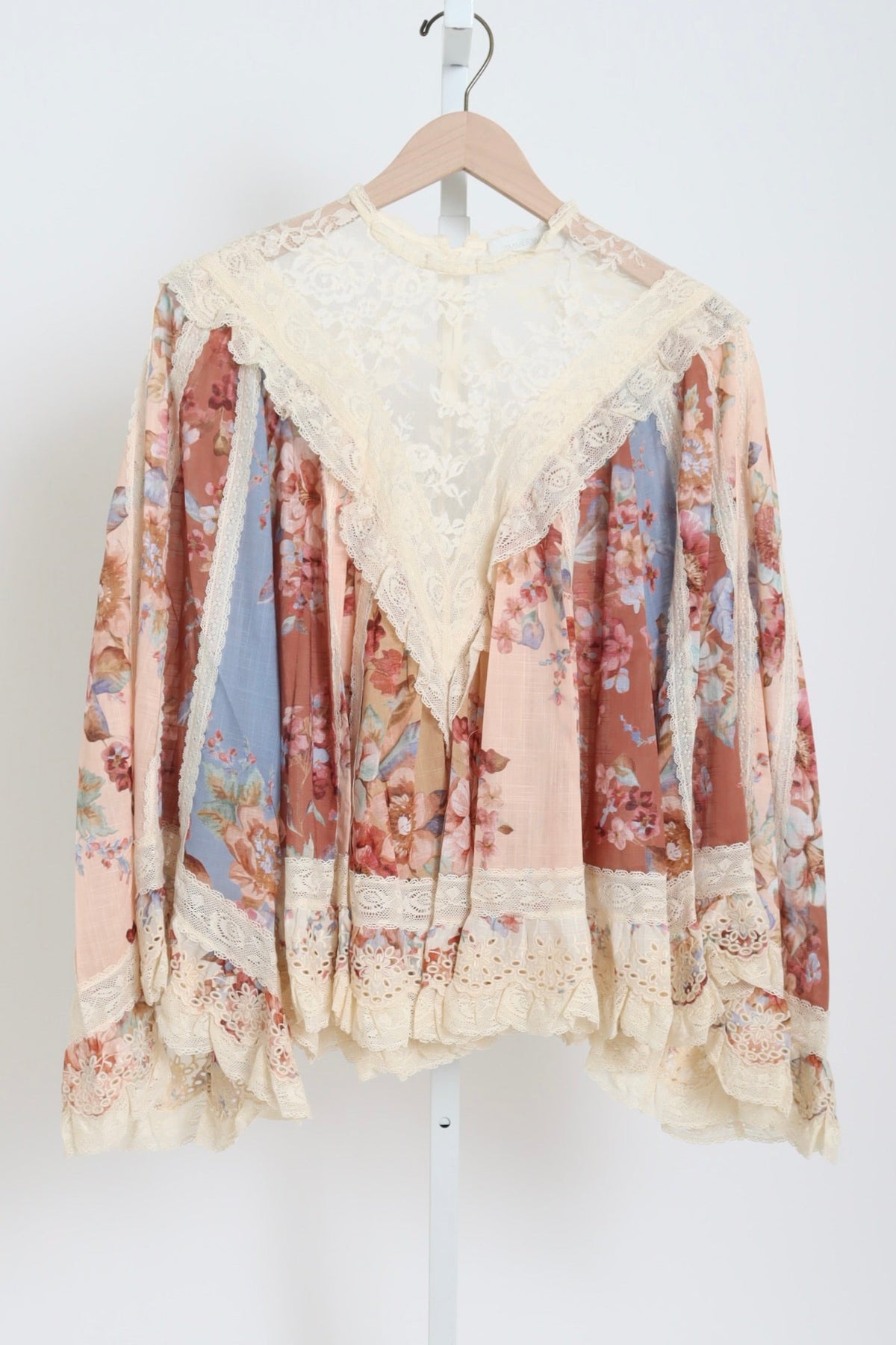 Awaken Lace Trim Blouse - Spiced Print