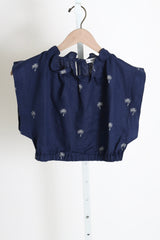 Muna Ruched Crop Top - Zafi Navy