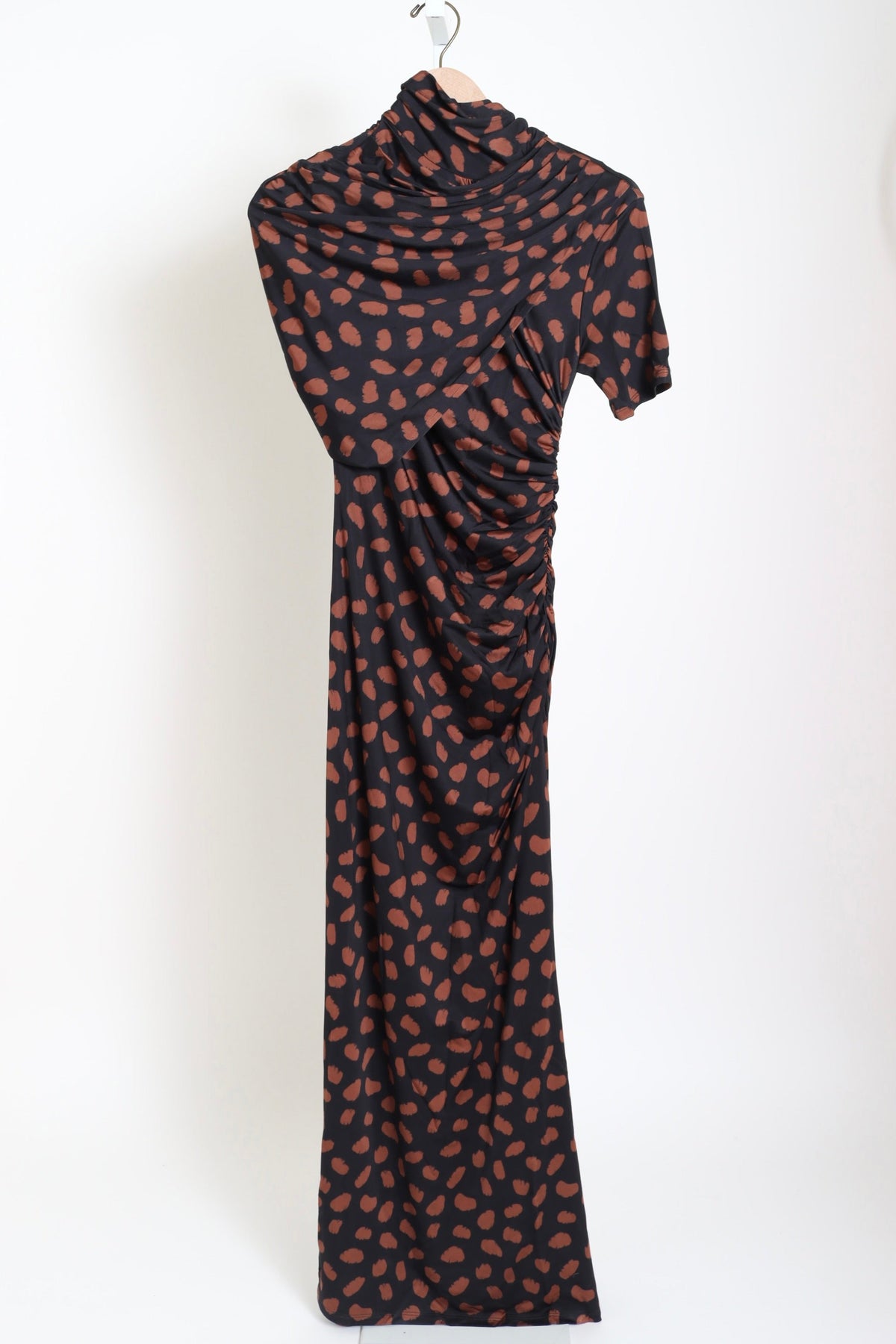 Serene Safari Ankle Dress - Black/Coffee