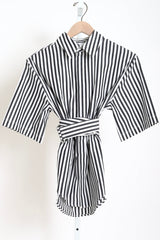 Marcella Short Sleeves - Black/White Stripes