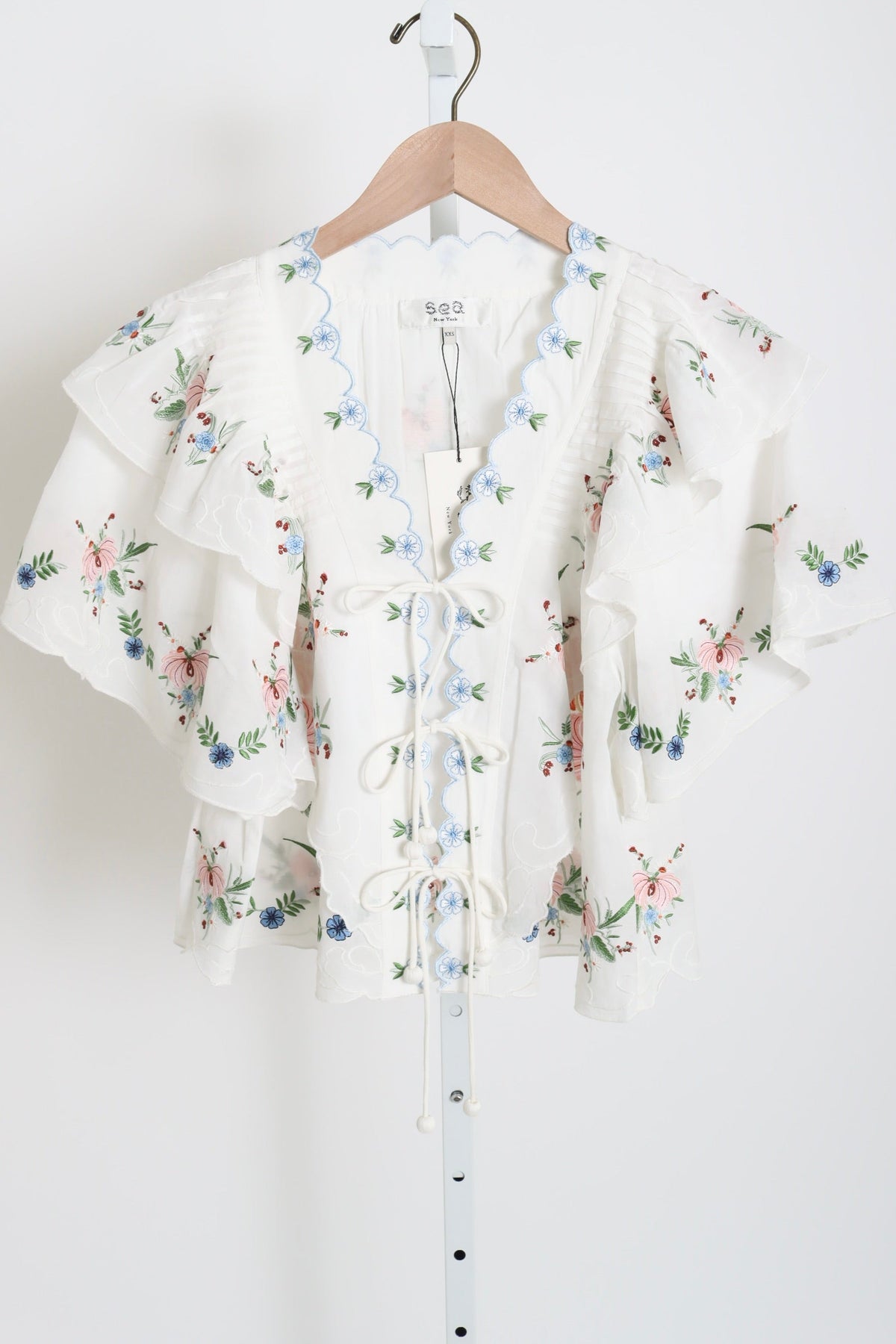 Serafina Embroidery Top - Cream
