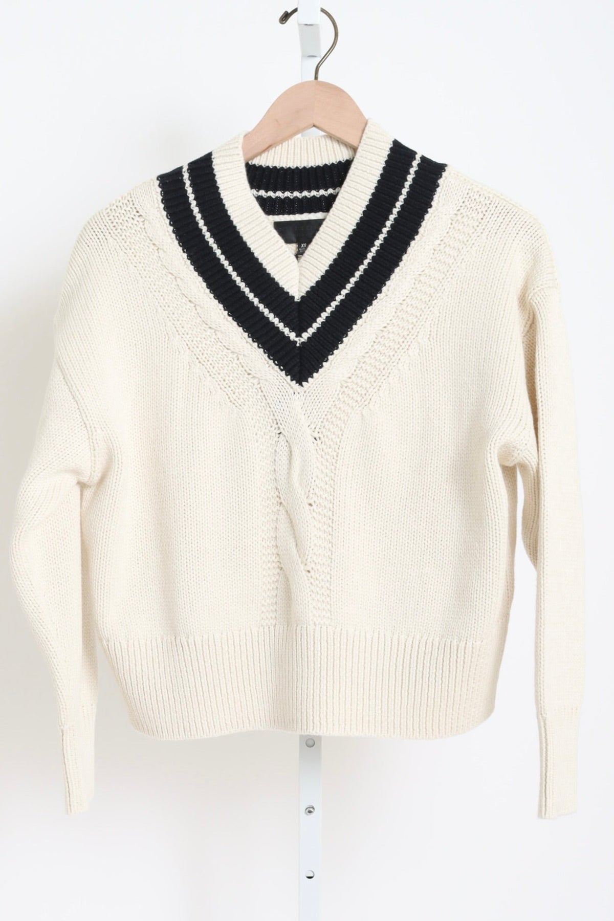 Suneel Sweater - Ecru / Dark Navy