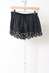 Liya Coverup Short with Crochet Detail - Midnight