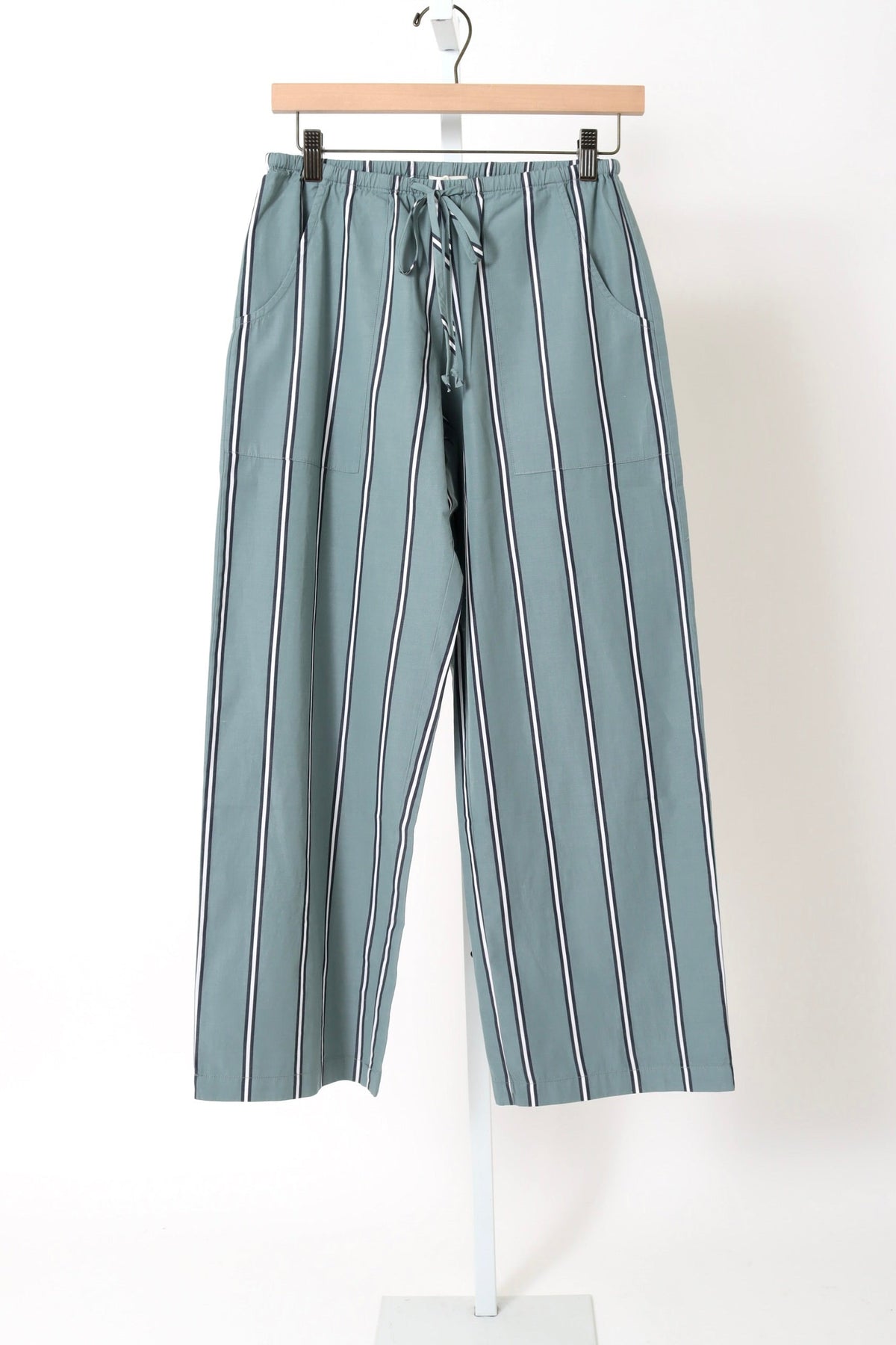 The Pop Stripe Drawstring Pant - Sage