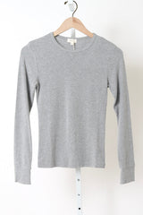 The Pointelle Long Sleeve - Heather Grey