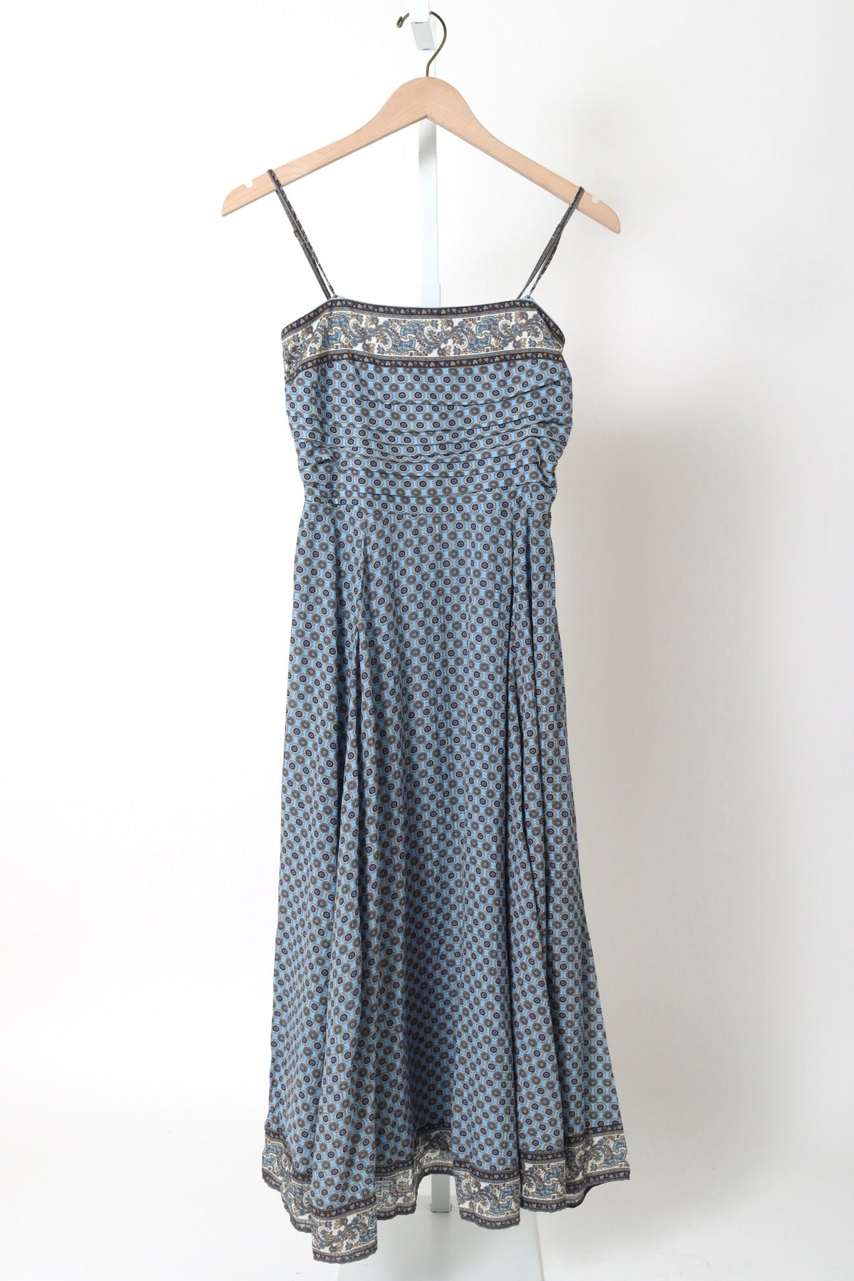 Lana Scarf-Print Midi Dress -  Blue Jay Multi