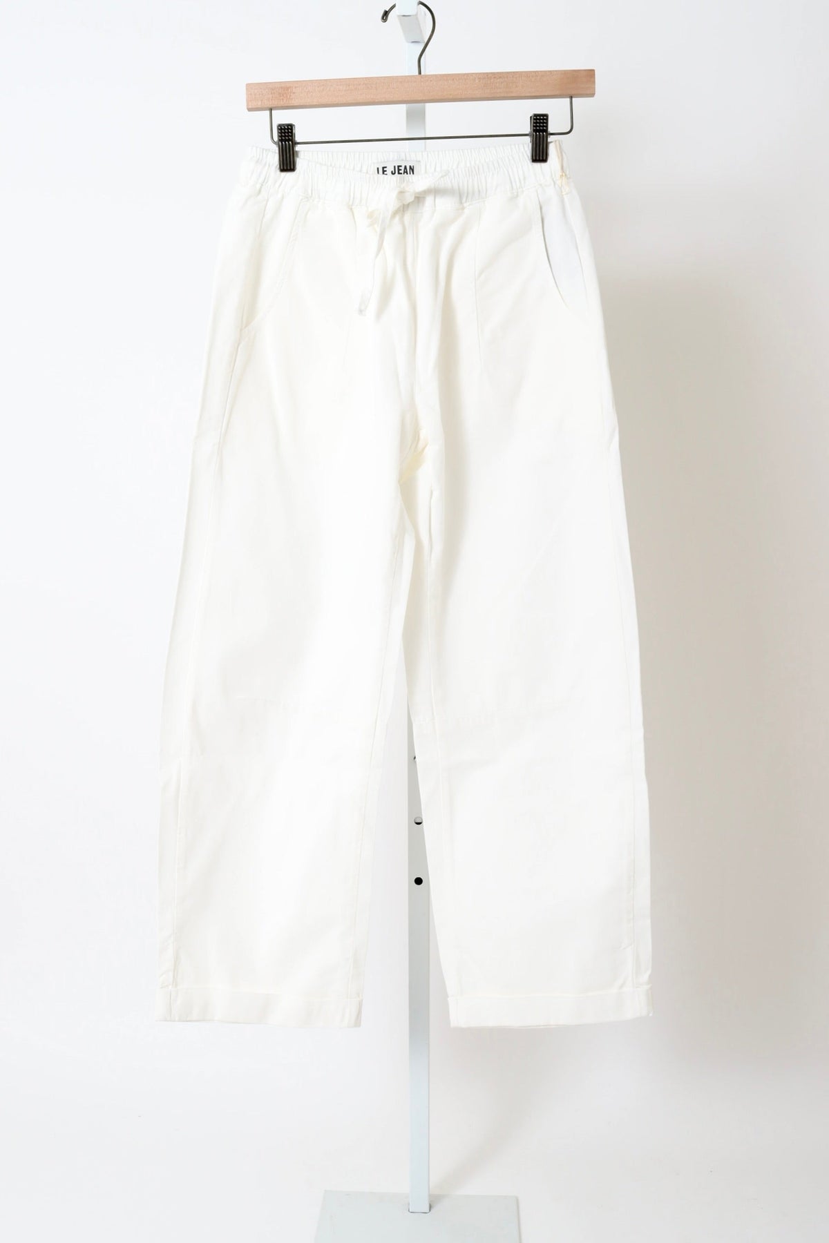 Mara Sateen Drawstring Pant - Soft White