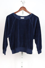 Saba Raglan Top Velour - Royal Navy