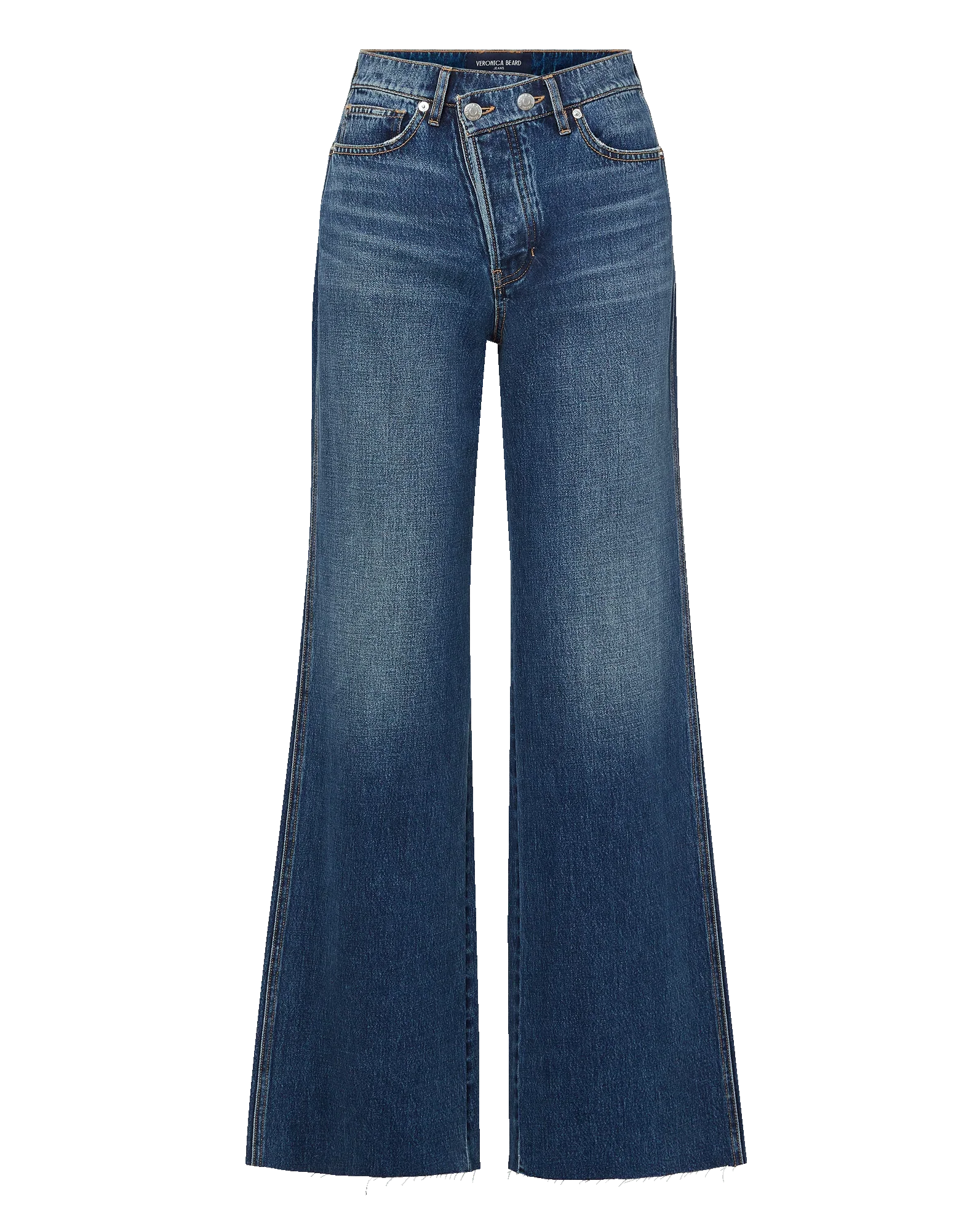 Taylor Crossover-Waistband Wide-Leg Jean - City Lights