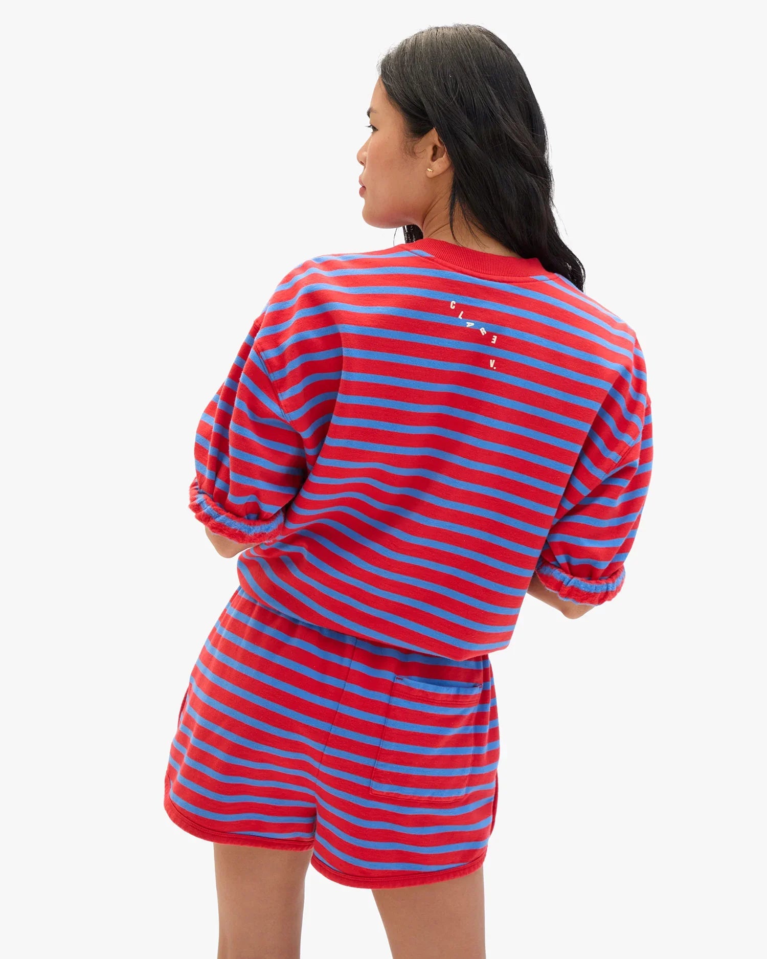 Le Jogging Short - Red/Bright Cobalt Stripes