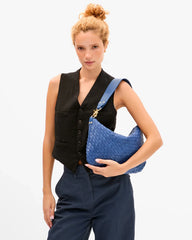 Moyen Messenger - French Blue Diagonal Woven