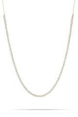 Round Diamond Half Riviera Necklace - 14K Yellow Gold (By Special Order)