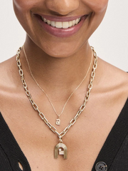 Groovy Diamond Initial Mini Bead Charm - 14K Gold  (By Special Order)