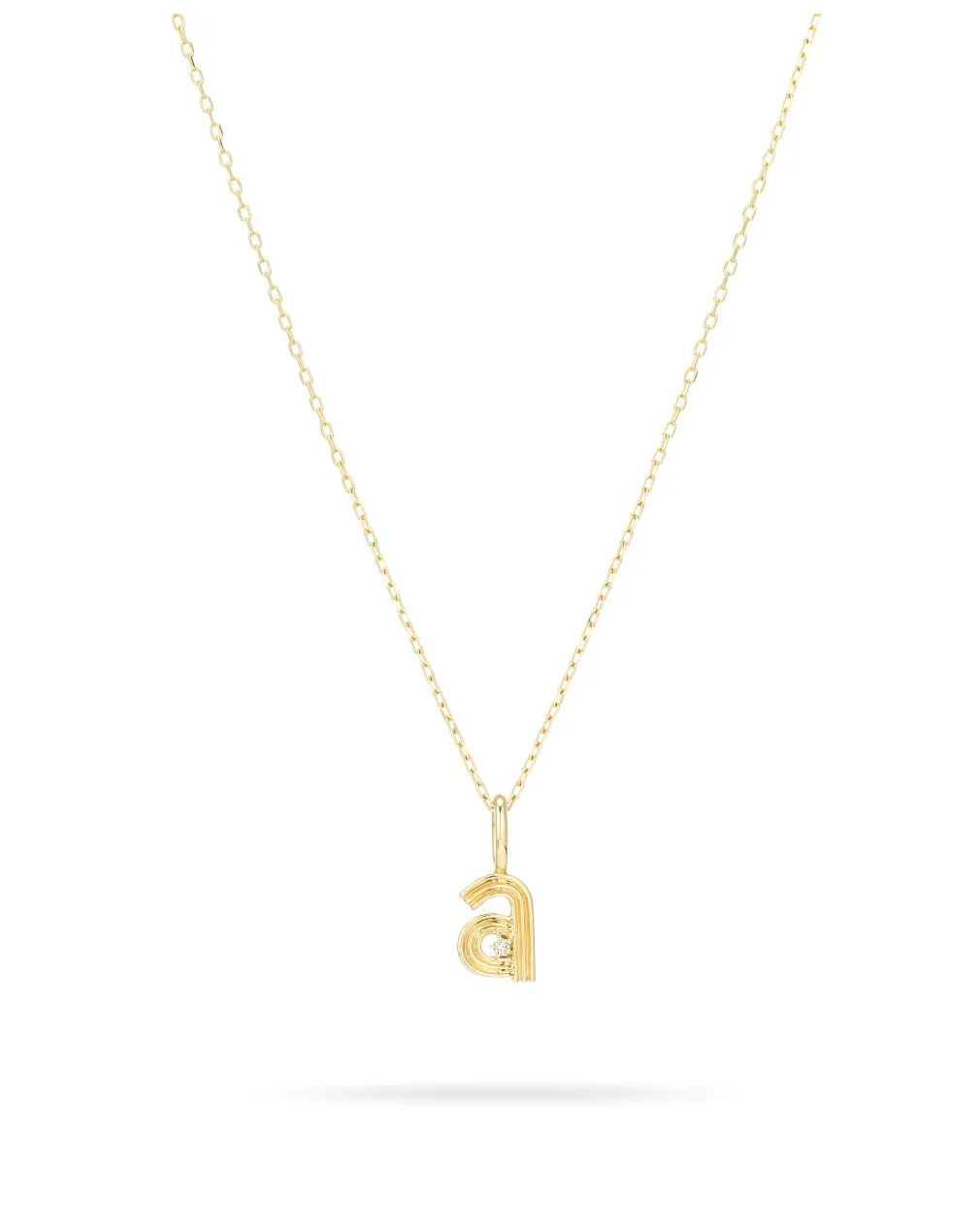 Groovy Diamond Initial Mini Bead Charm - 14K Gold  (By Special Order)